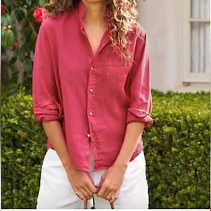 Frank & Eileen Barry Button-Down Top Shirt‎ Blouse, Burgundy Red, Size M